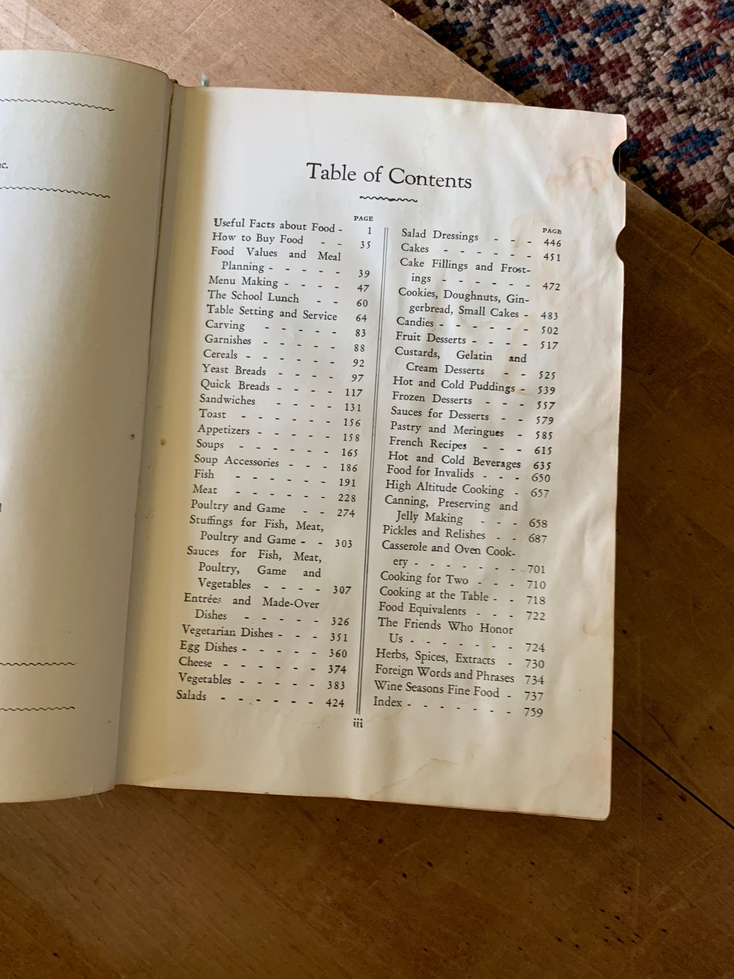 Vintage tabbed cook book