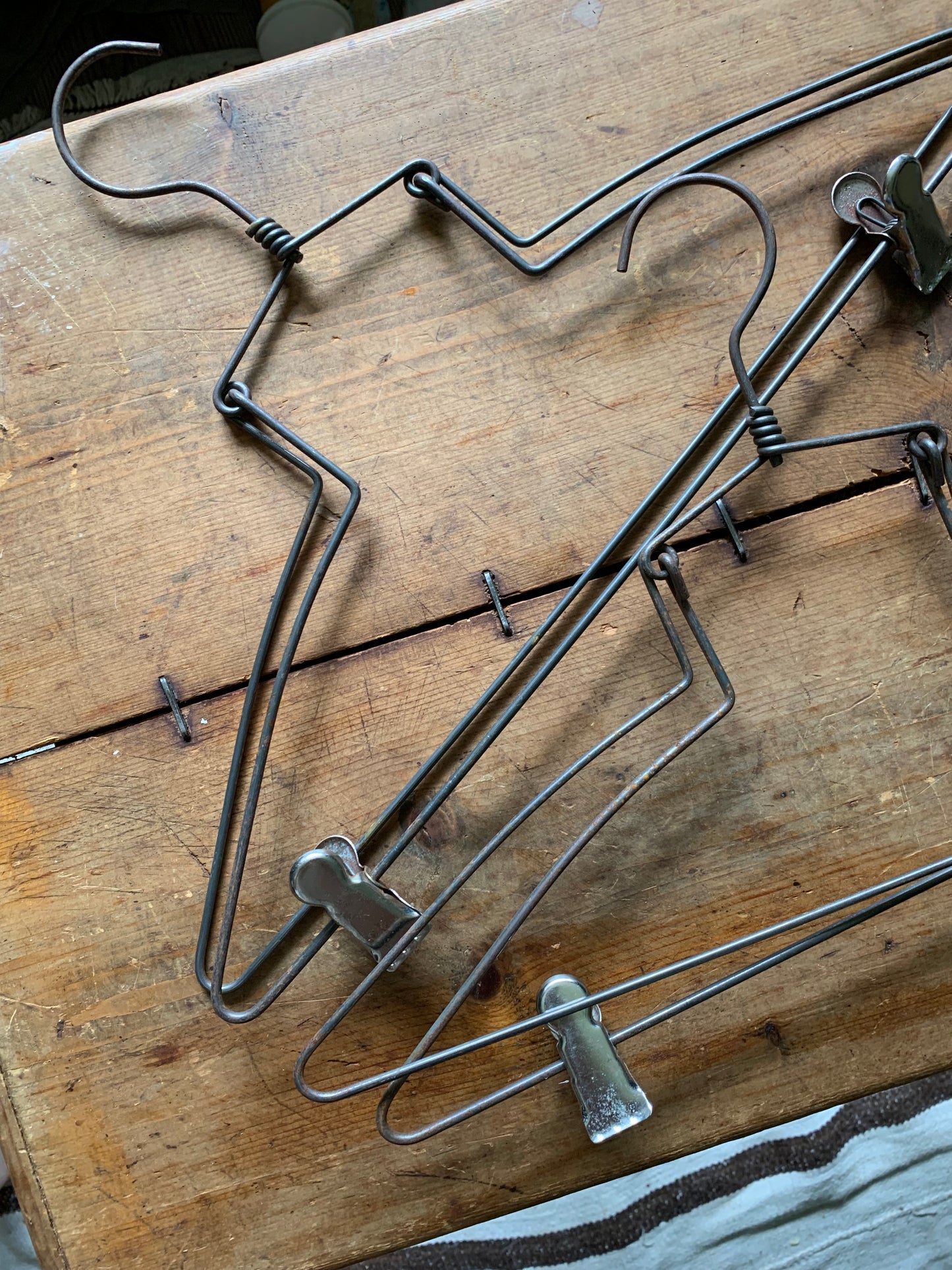 Vintage metal hanger set of 2
