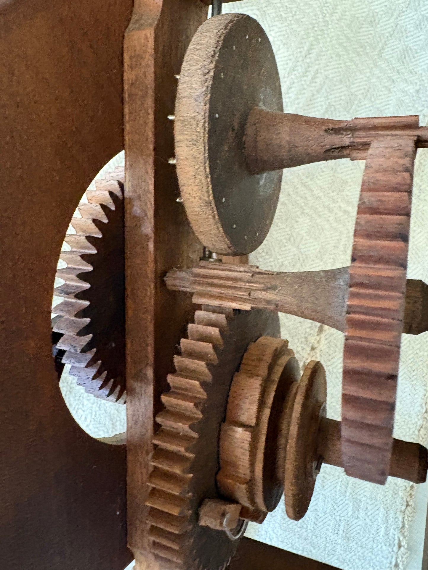 Vintage folk art wooden clock by “BOTT”