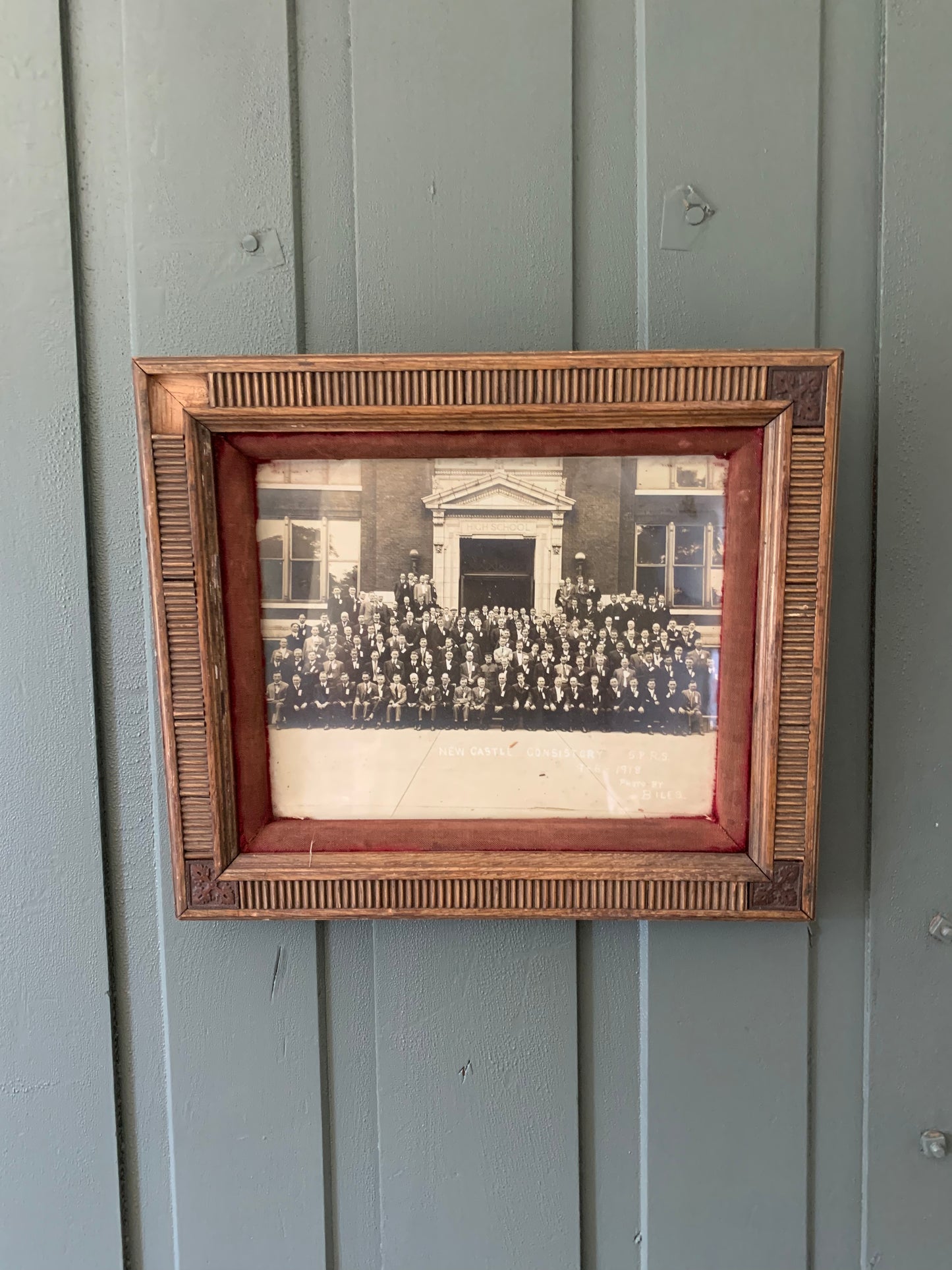 Vintage group photo in frame