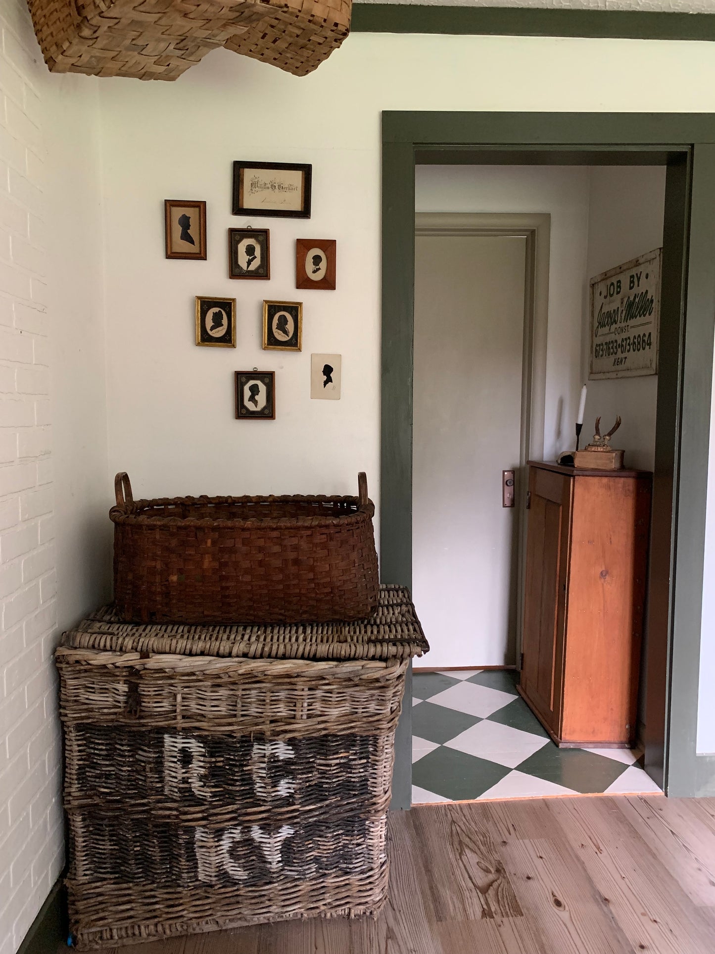 Vintage hand painted silhouette