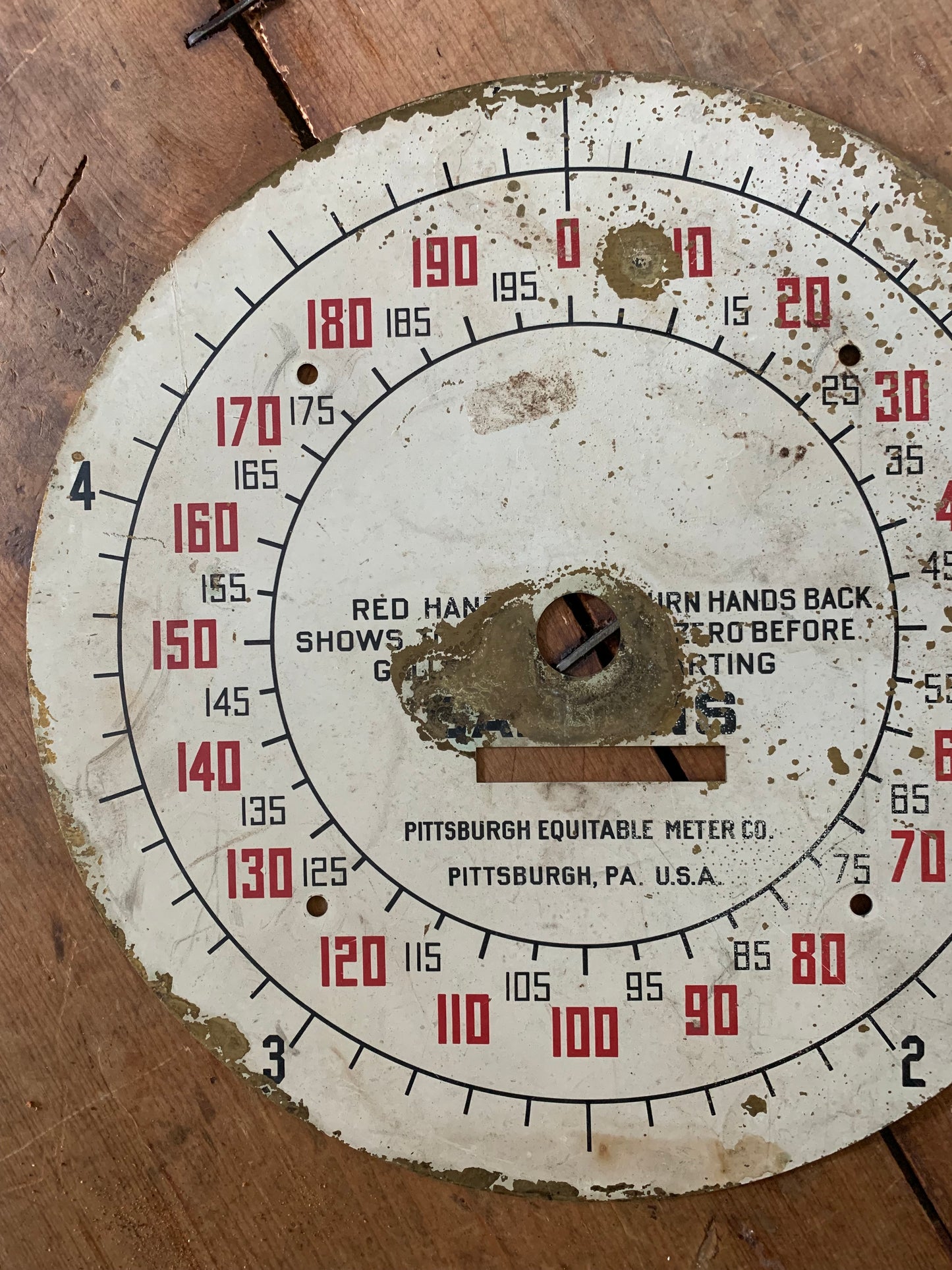 Vintage brass scale face