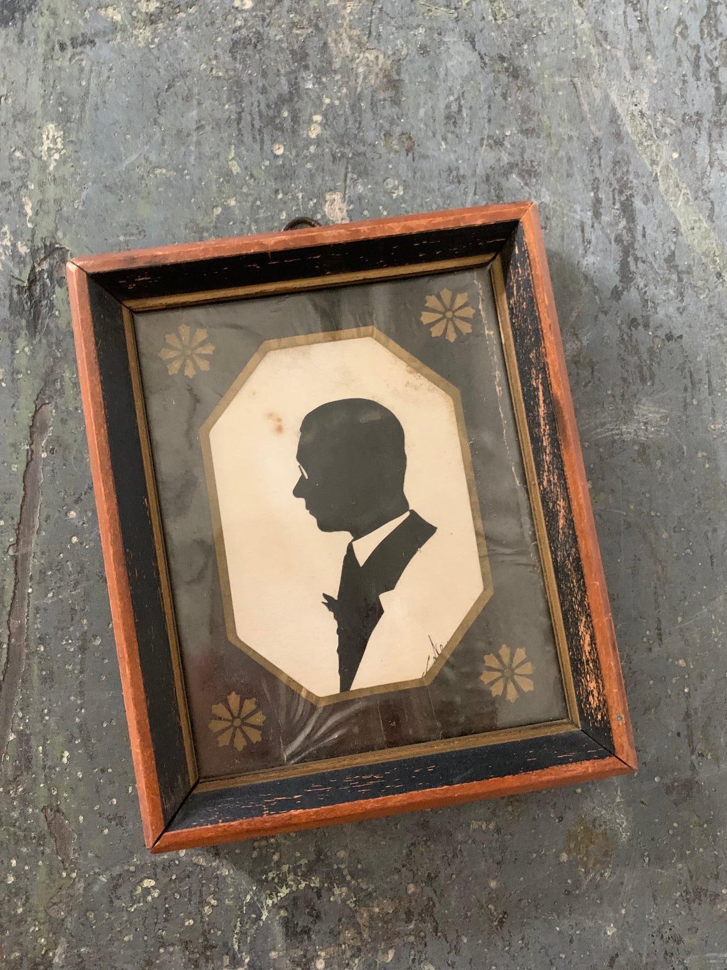 Vintage hand painted silhouette