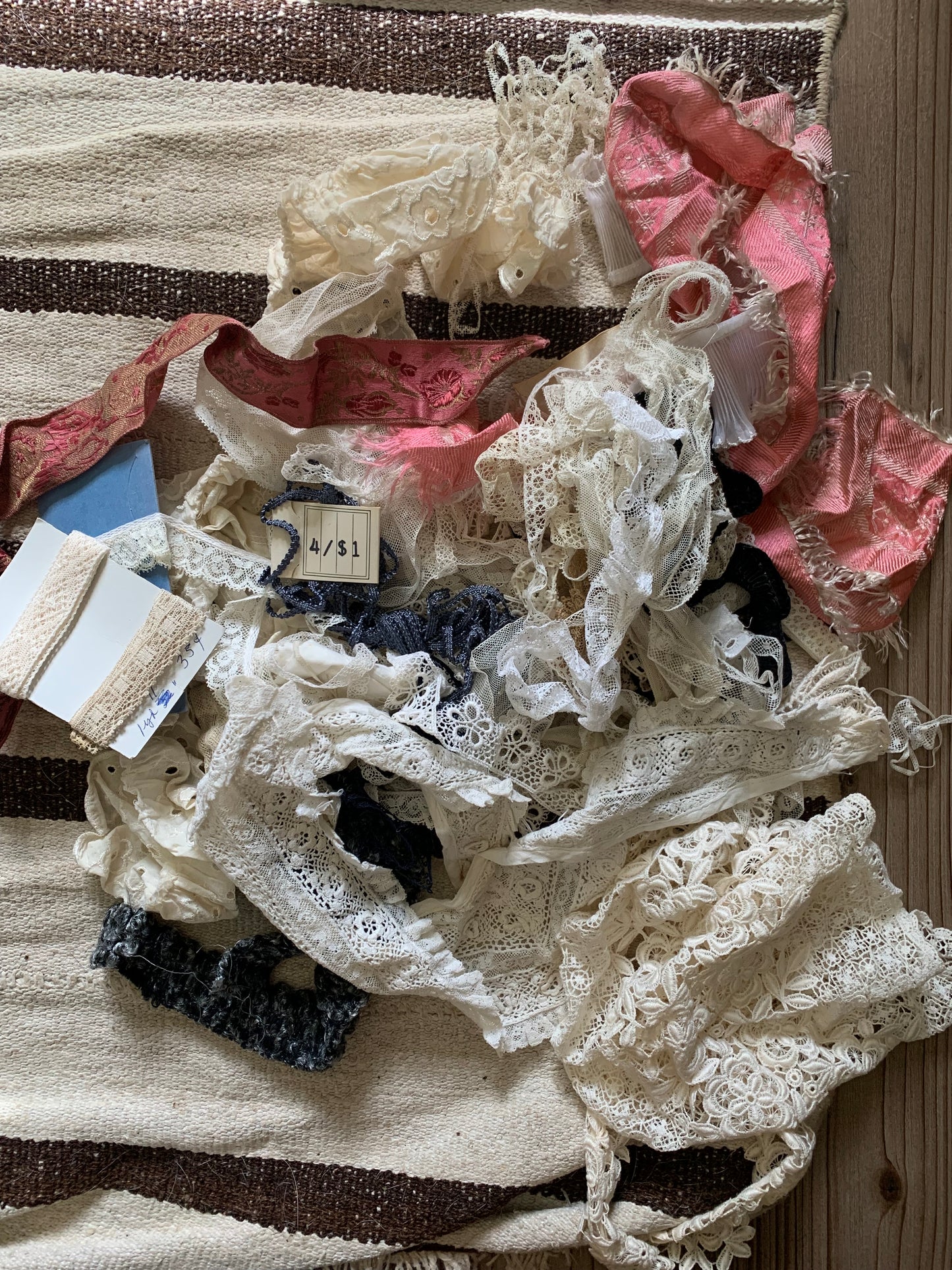 Antique lot of French trims and collars