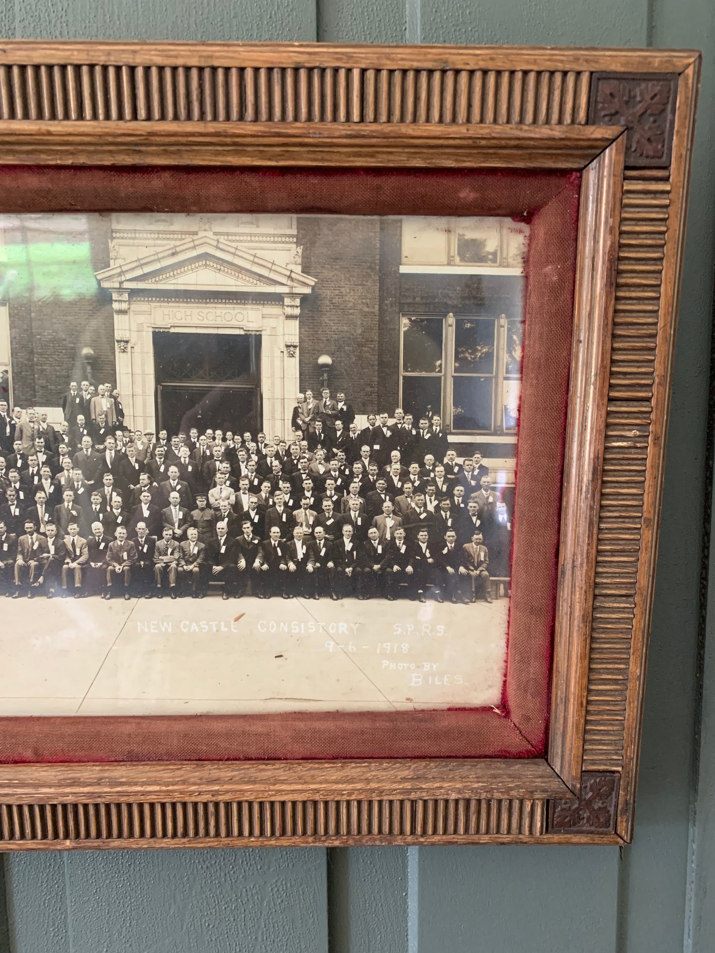 Vintage group photo in frame