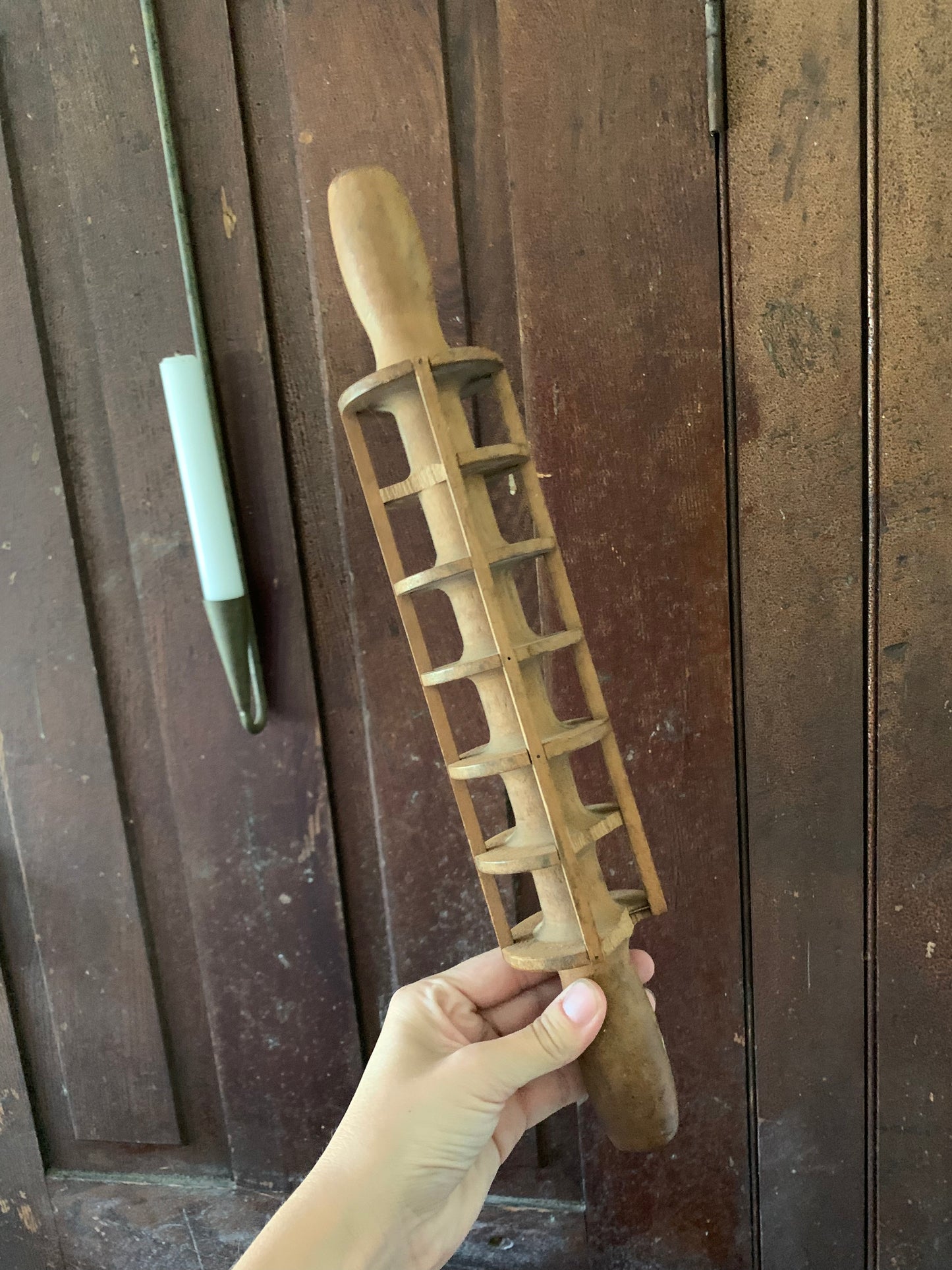 Primitive ravioli cutter rolling pin