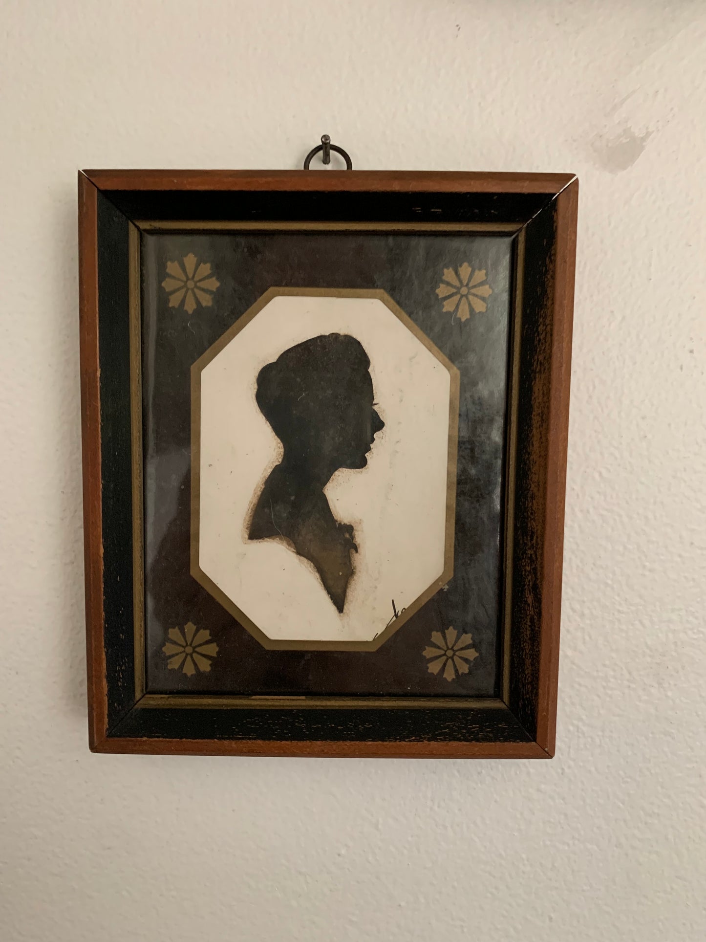 Vintage hand painted silhouette