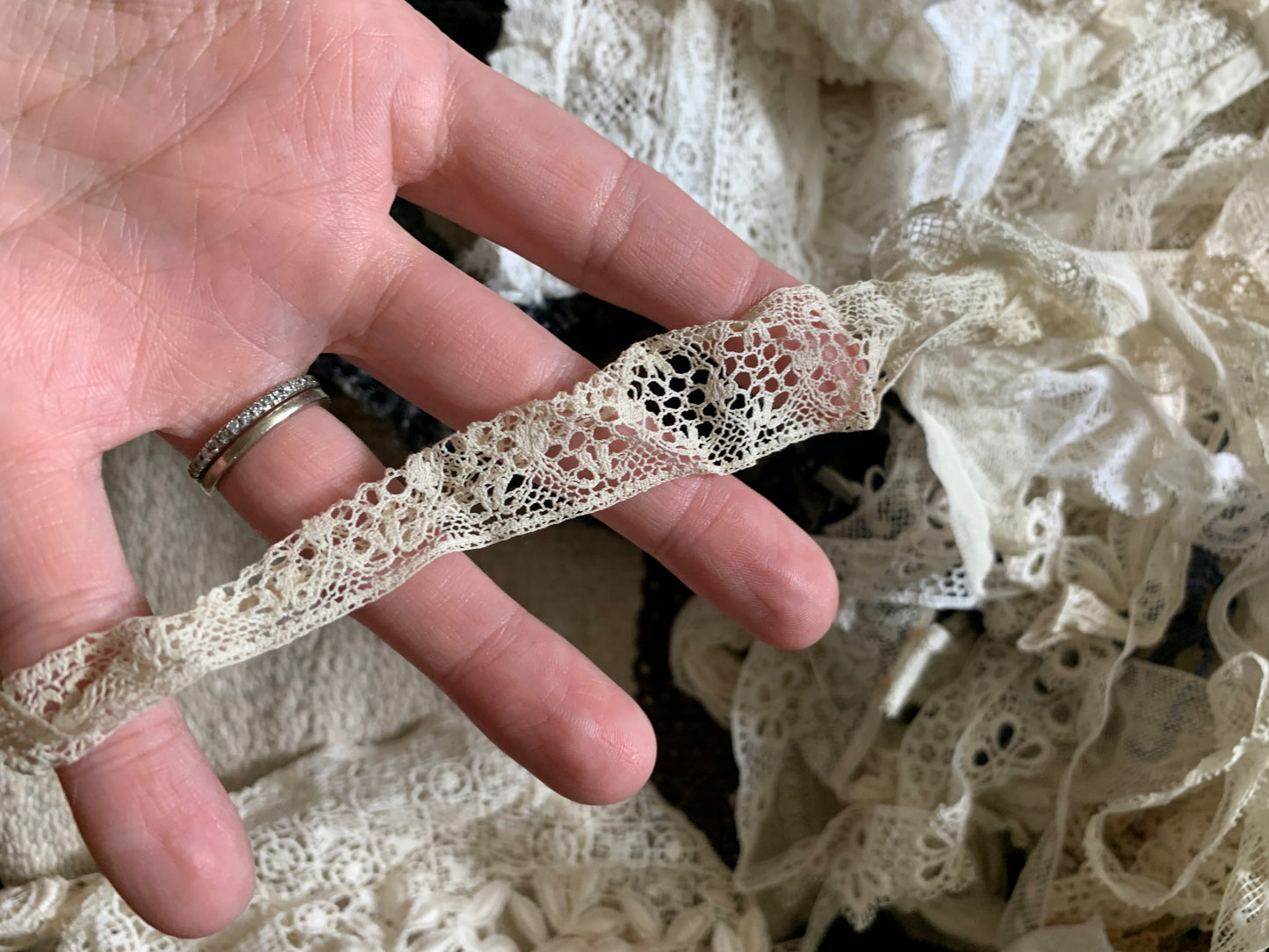 Antique lot of French trims and collars