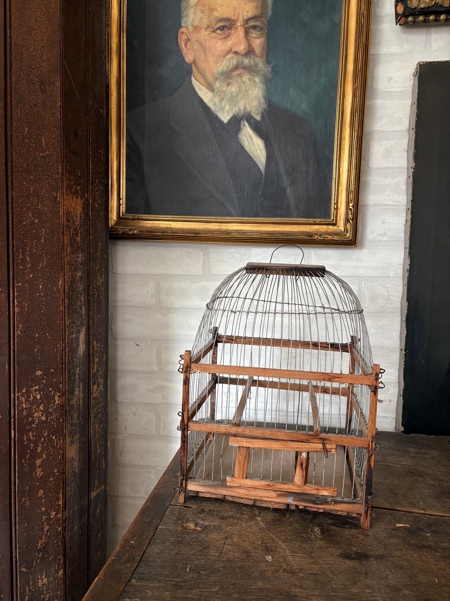 Antique bird cage