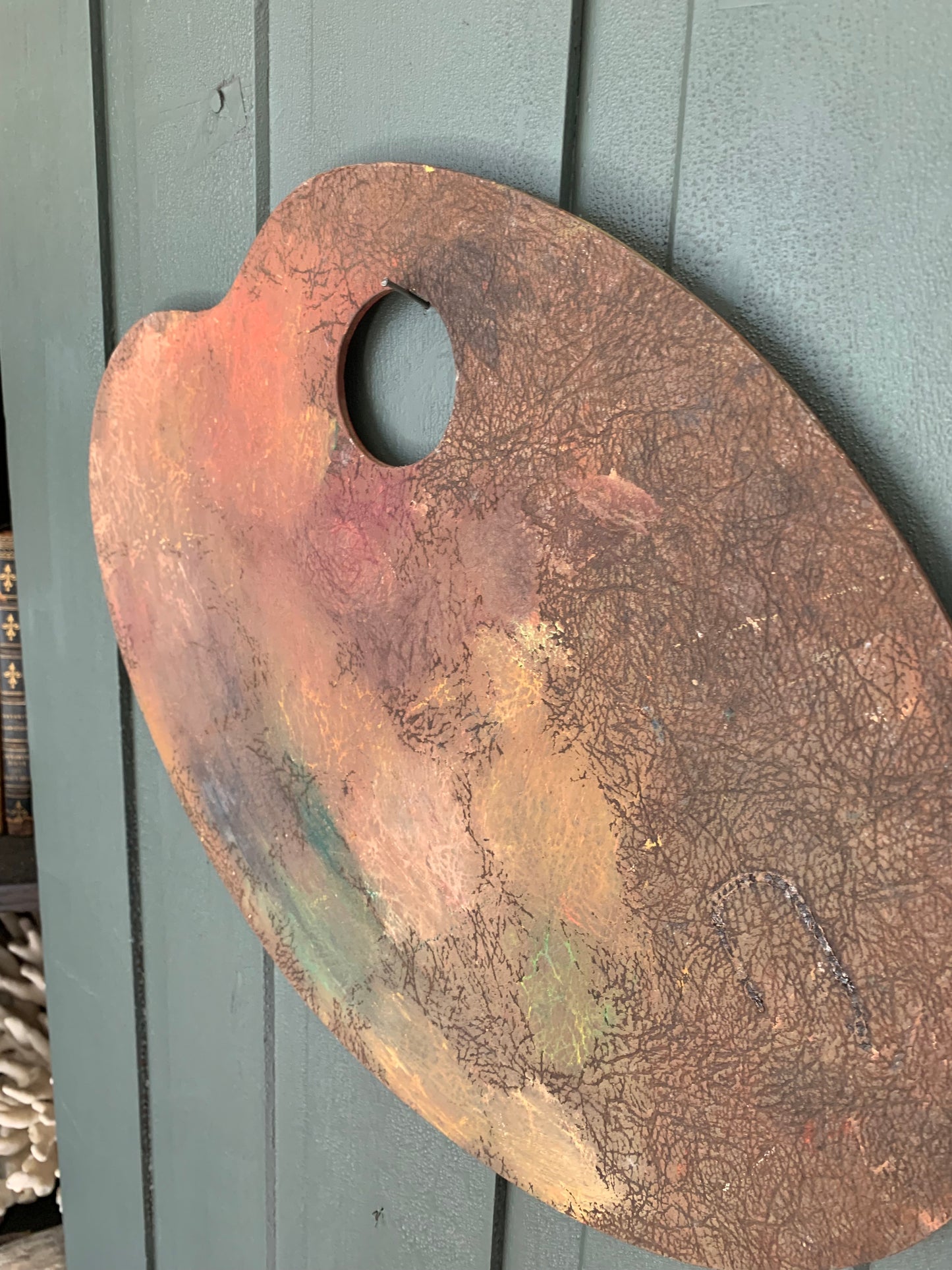 Antique French large artist palette