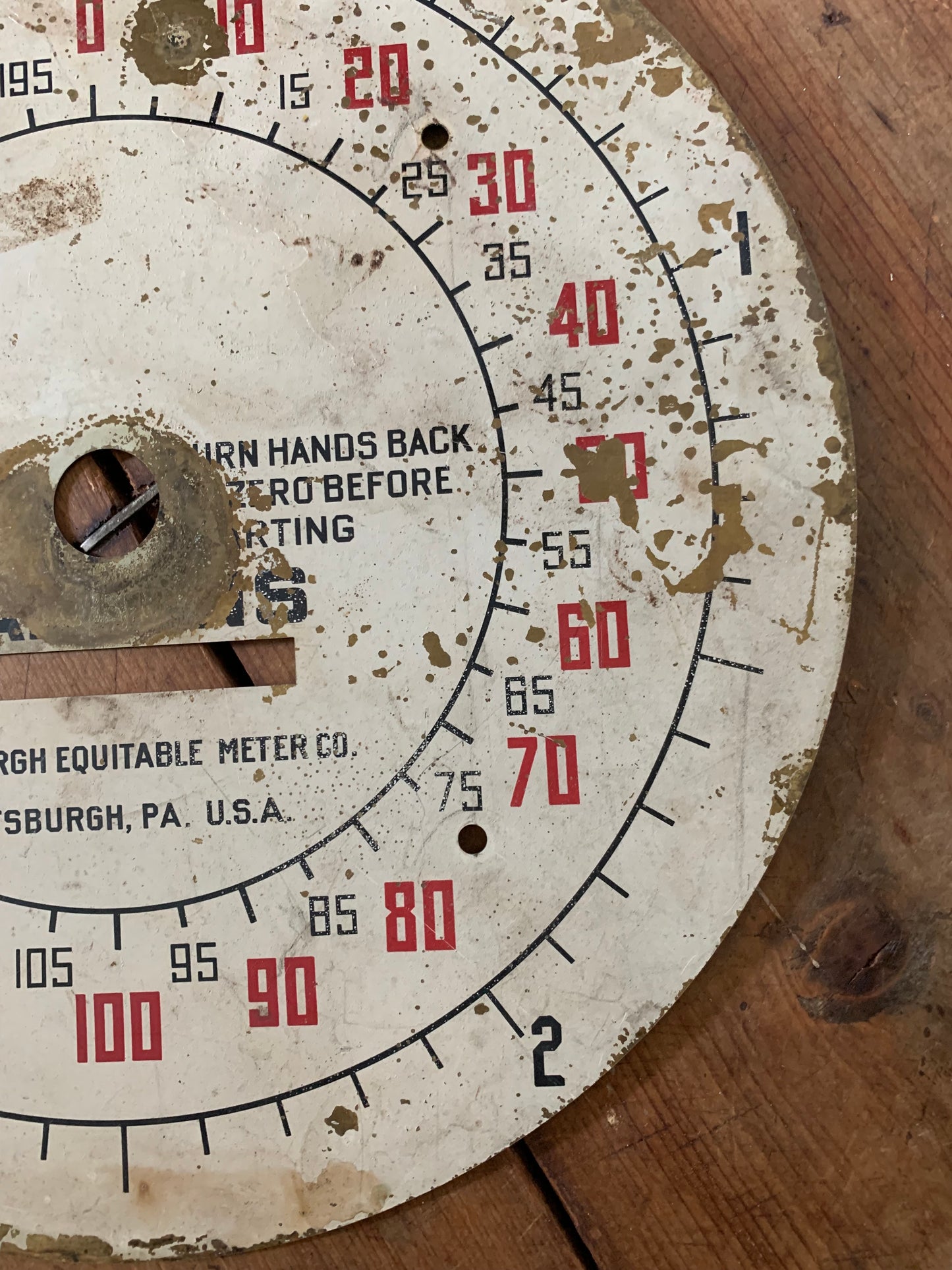 Vintage brass scale face