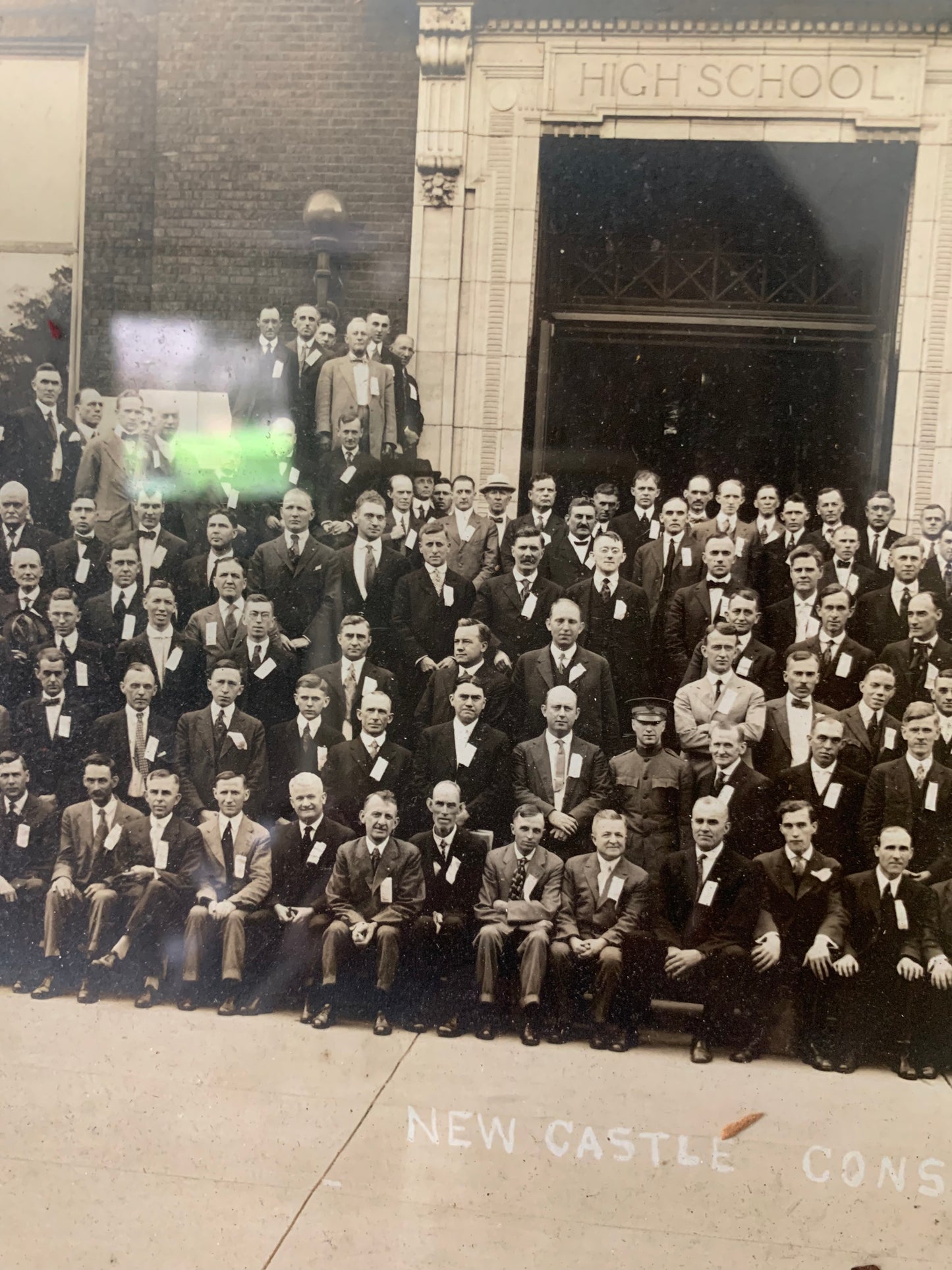 Vintage group photo in frame