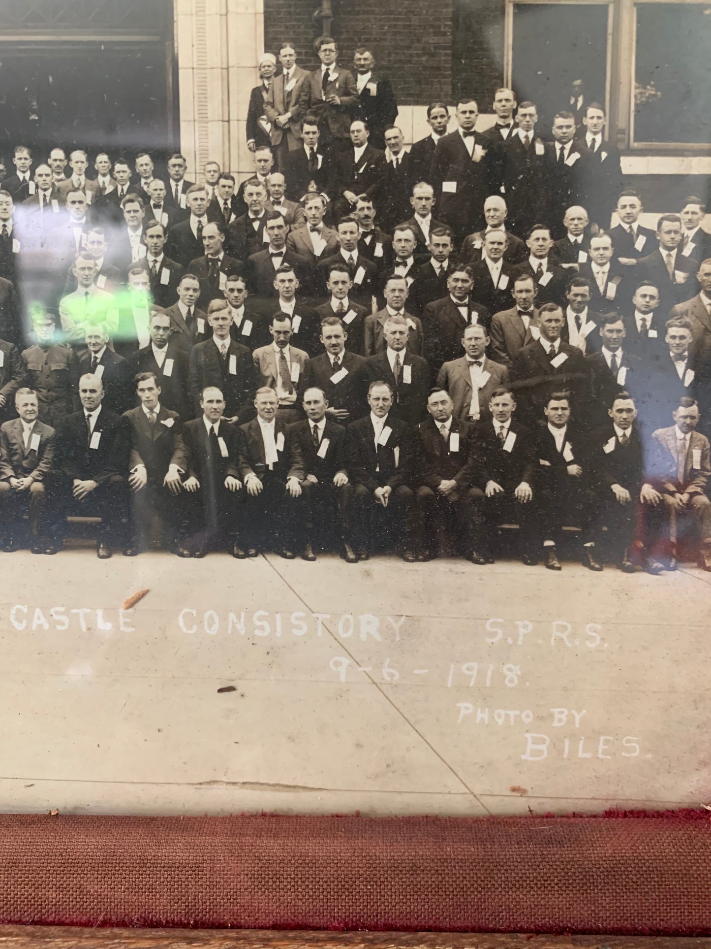 Vintage group photo in frame