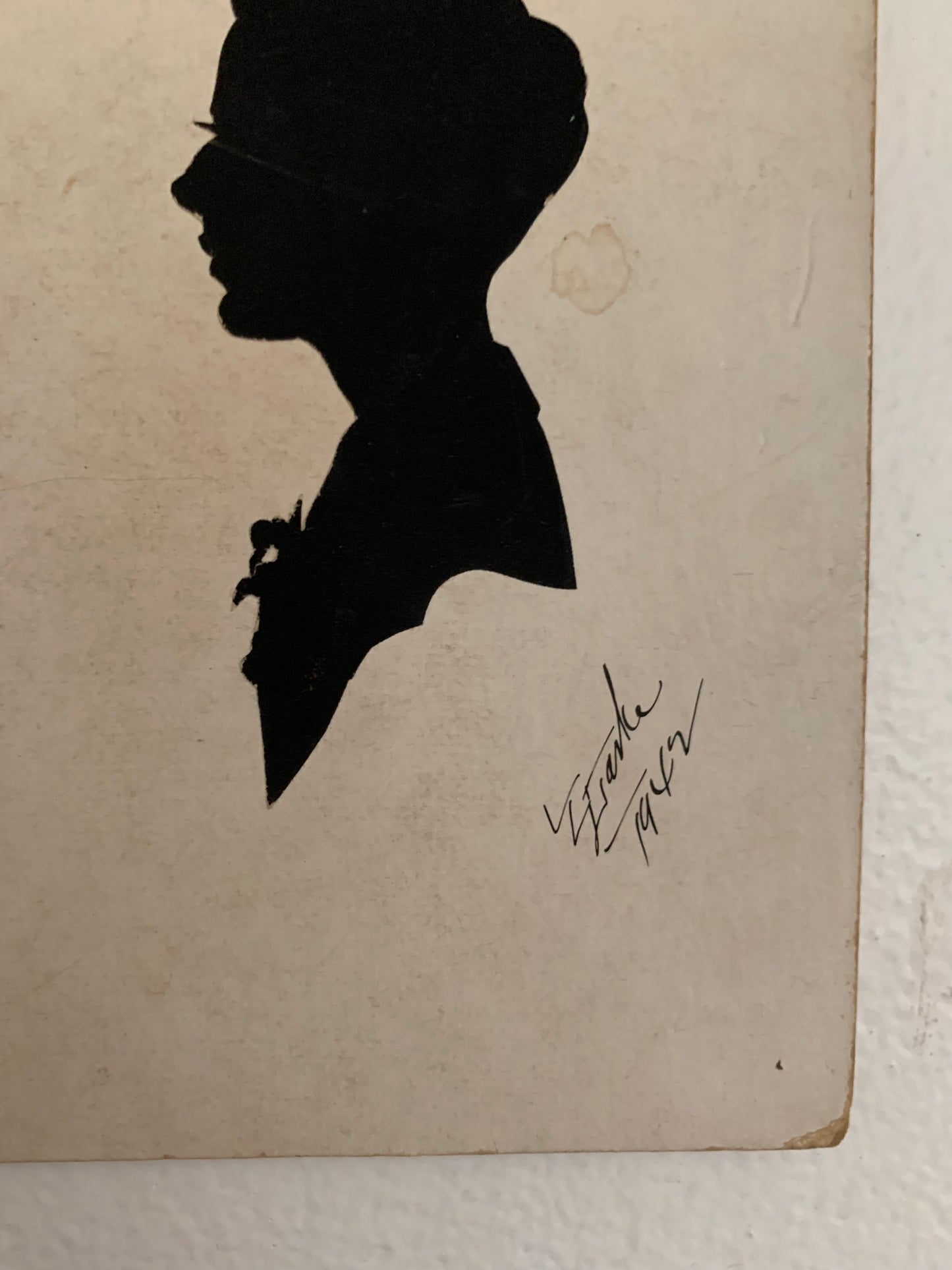 Vintage hand painted silhouette