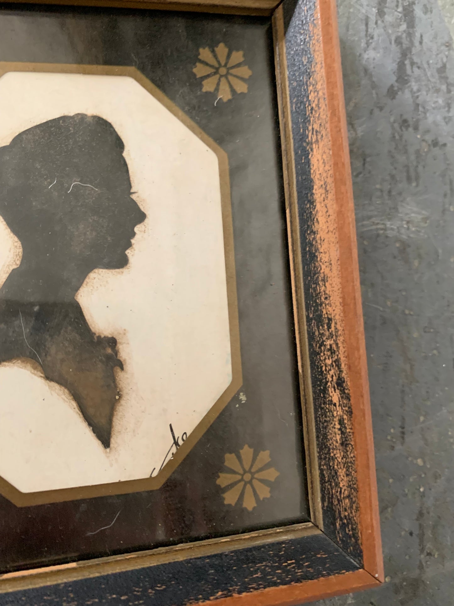 Vintage hand painted silhouette