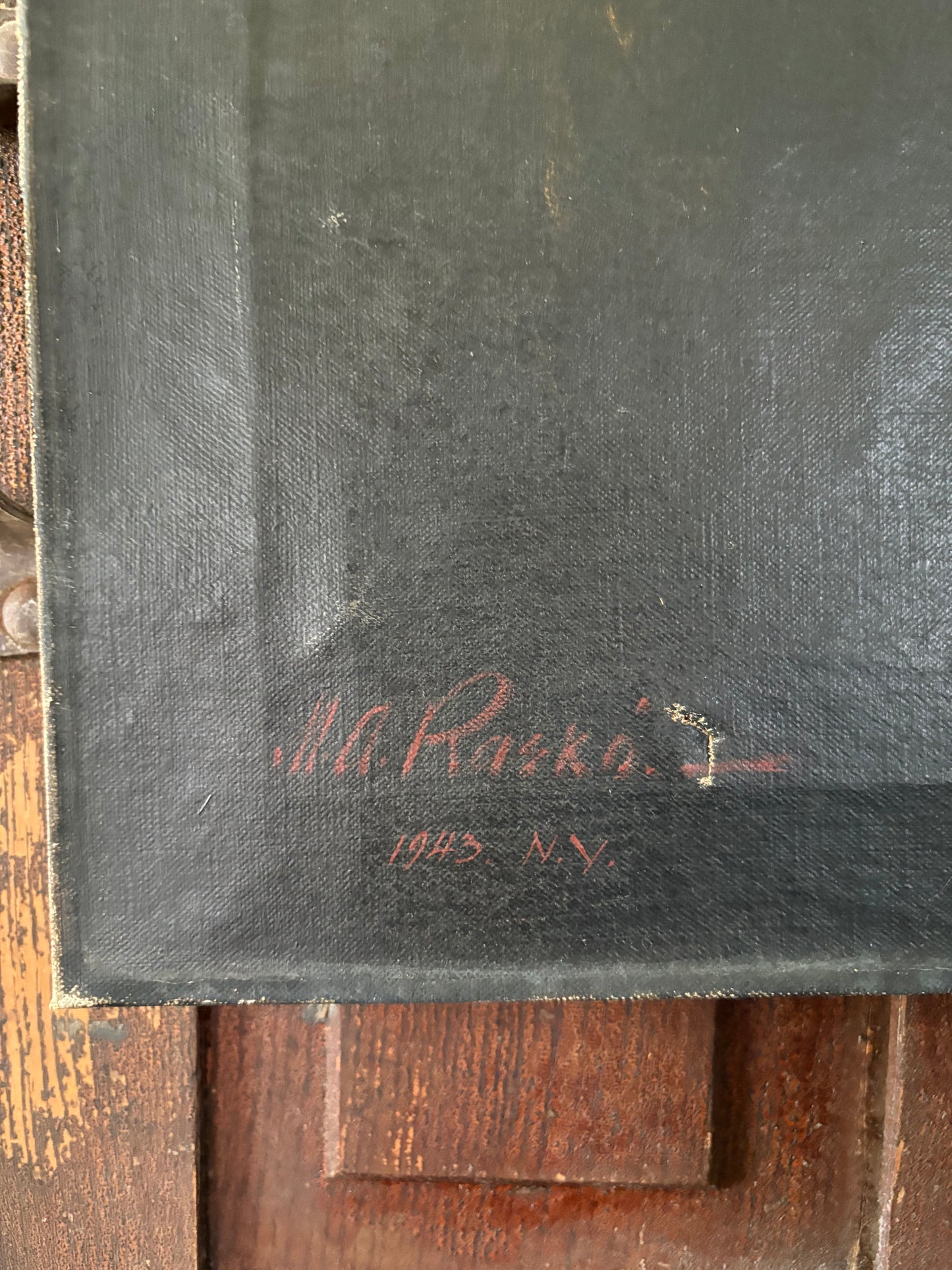 Vintage portrait painting of man on canvas