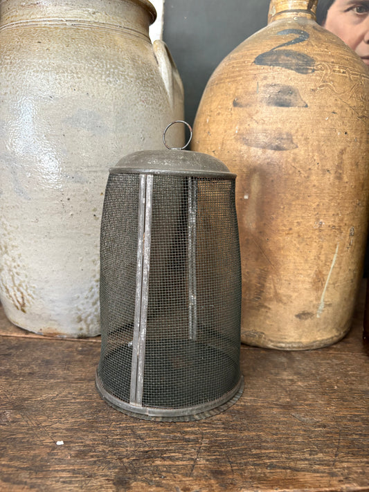Antique tin and wire fly trap
