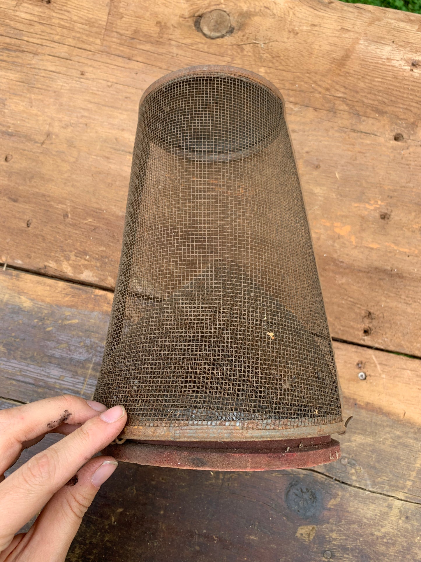 Vintage metal rusty fly catcher