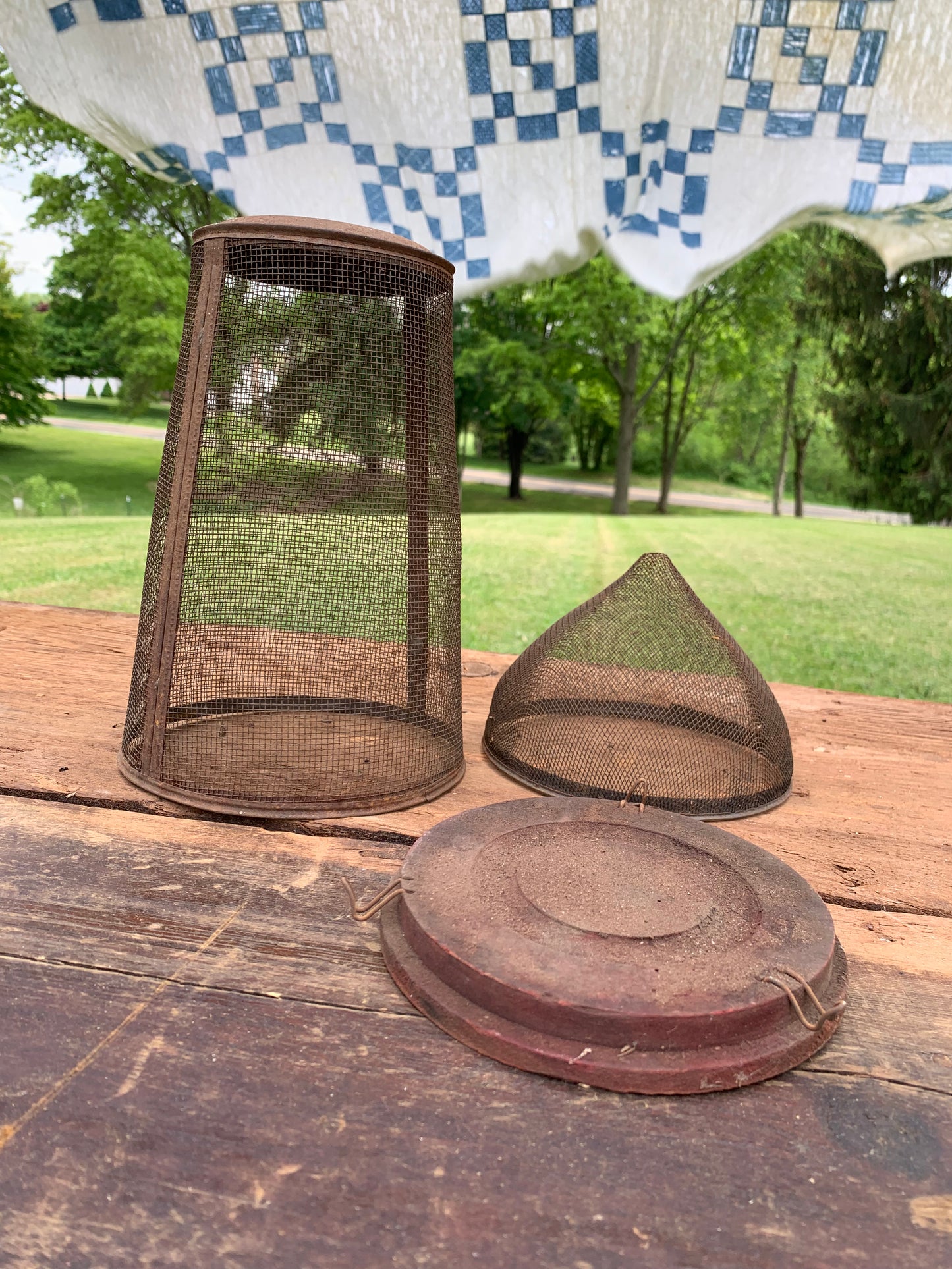 Vintage metal rusty fly catcher