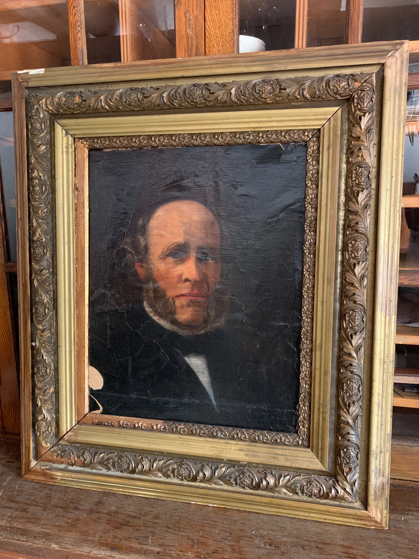 Antique portrait oil painting