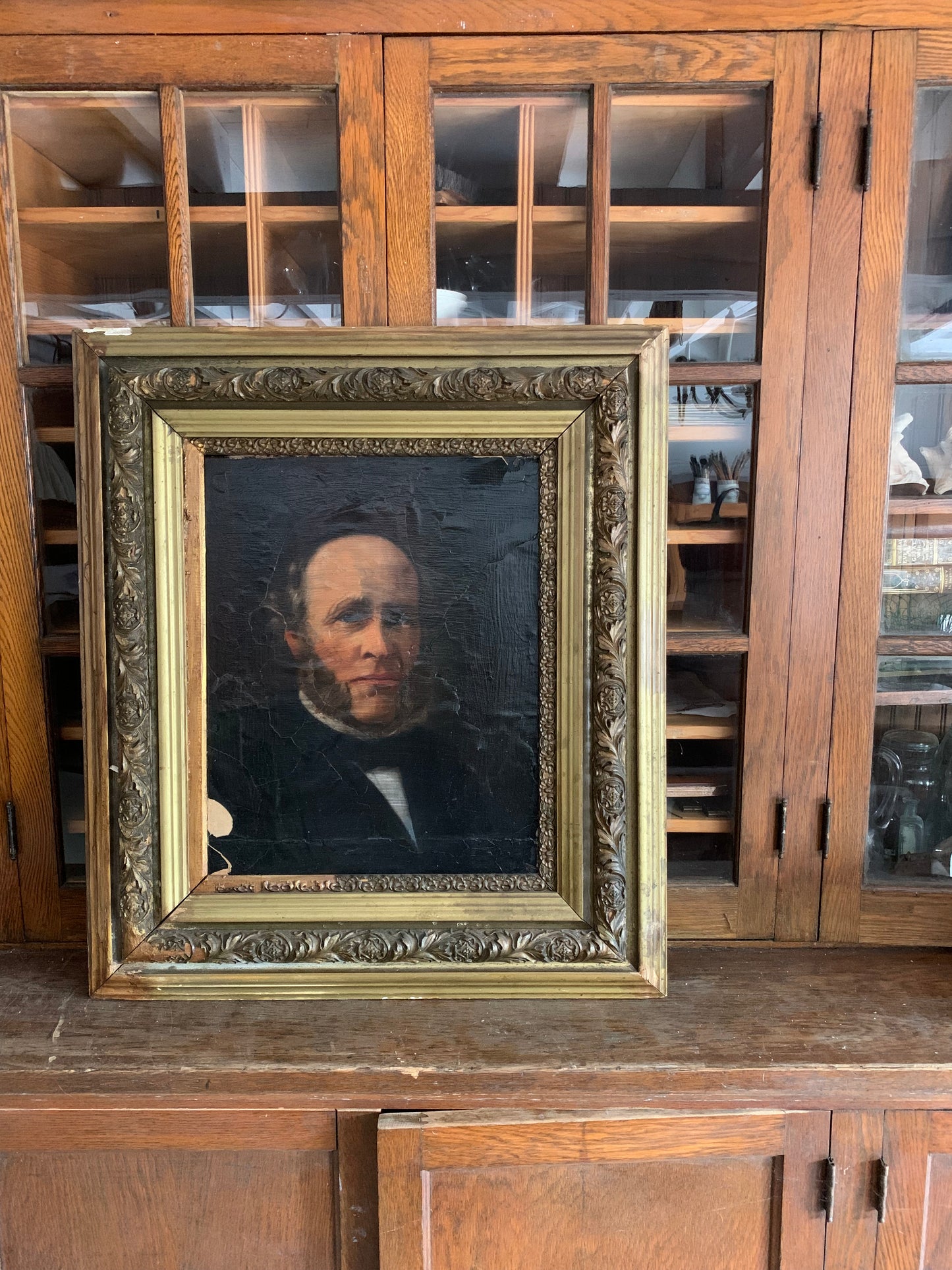Antique portrait oil painting