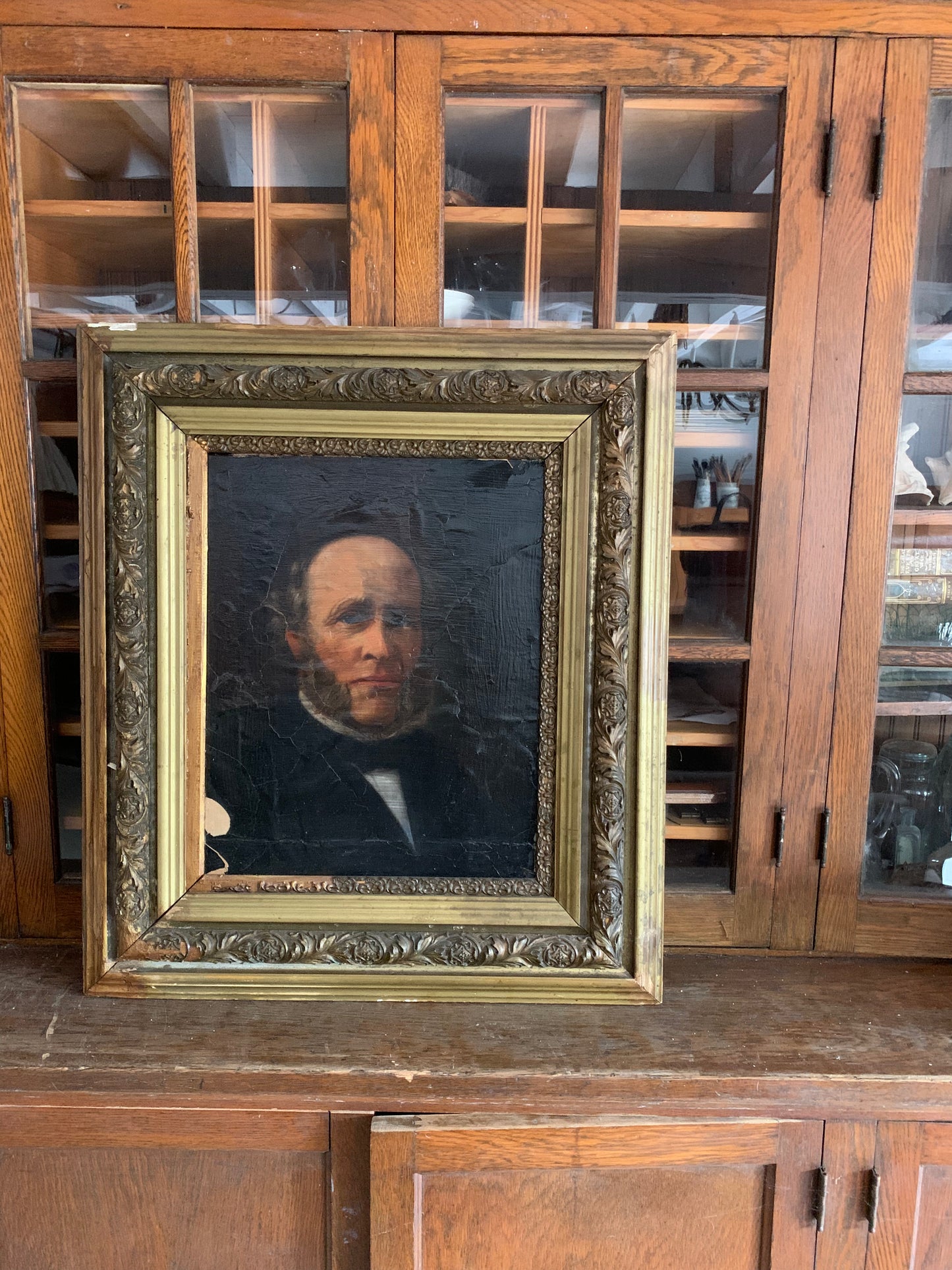 Antique portrait oil painting