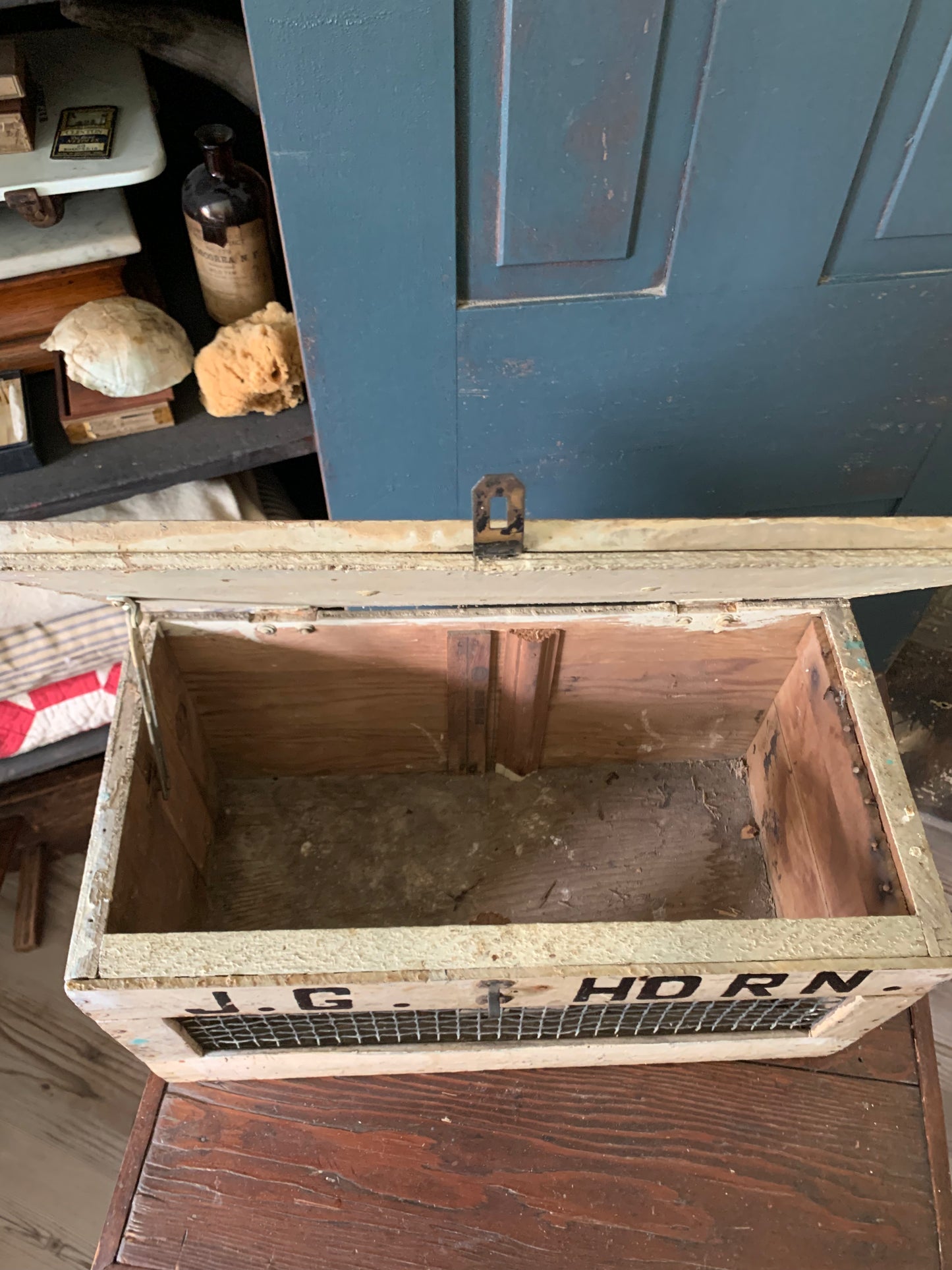 Vintage wooden animal carrier