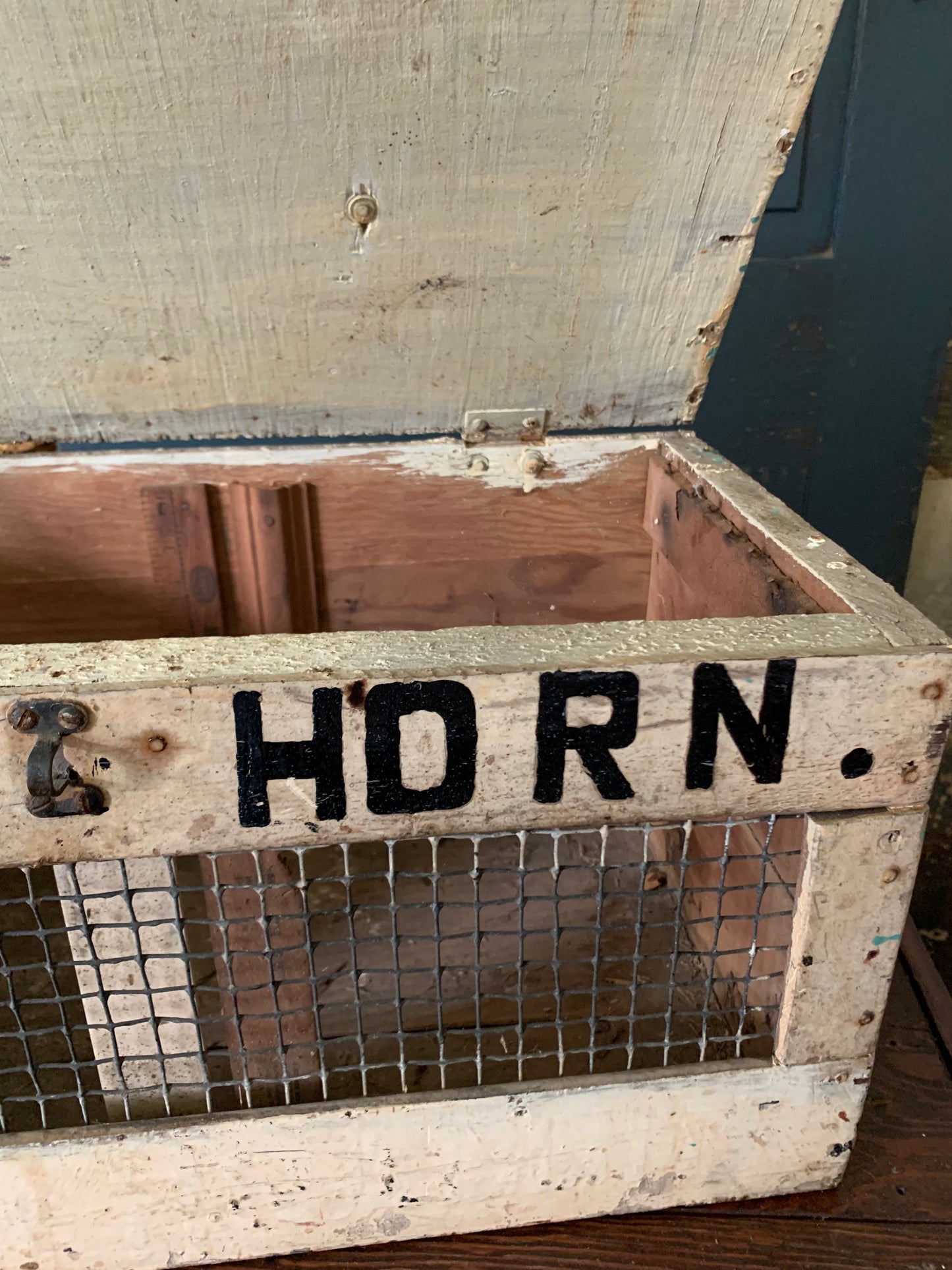 Vintage wooden animal carrier