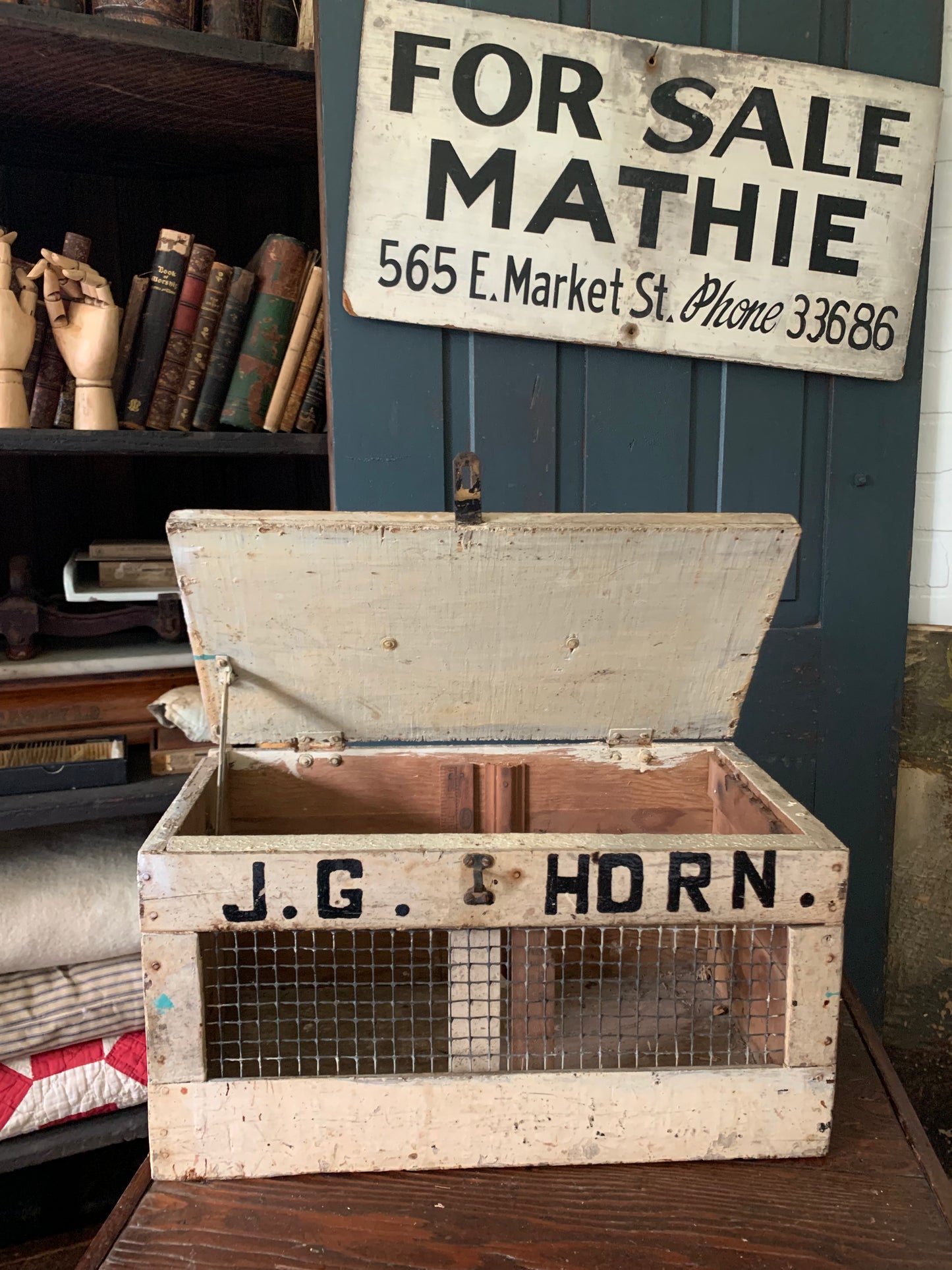 Vintage wooden animal carrier