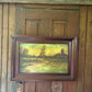 Antique oil painting on board landscape framed & signed