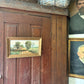 Antique rural oil painting on board framed
