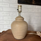 Vintage tan small pottery lamp