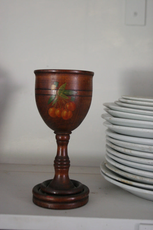 1938 English Lathe Turned Walnut Goblet