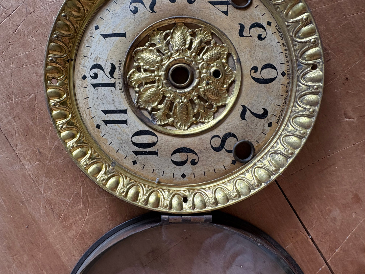 Vintage metal clock face