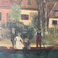 Antique oil painting on canvas | landscape cottage