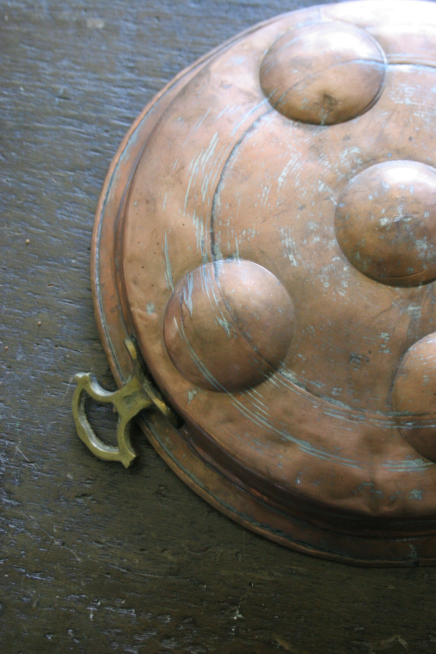 Vintage large copper escargot pan