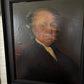 Antique large portrait painting of gentleman on canvas in frame