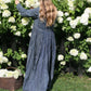 Antique victorian calico blue house dress
