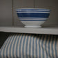 Antique blue stripe footed bowl