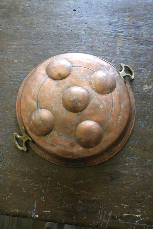 Vintage large copper escargot pan