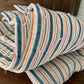 Rare Antique red & blue ticking mattress | wool filled