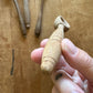 Antique primitive chunky wooden salt spoon