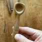 Antique primitive chunky wooden salt spoon