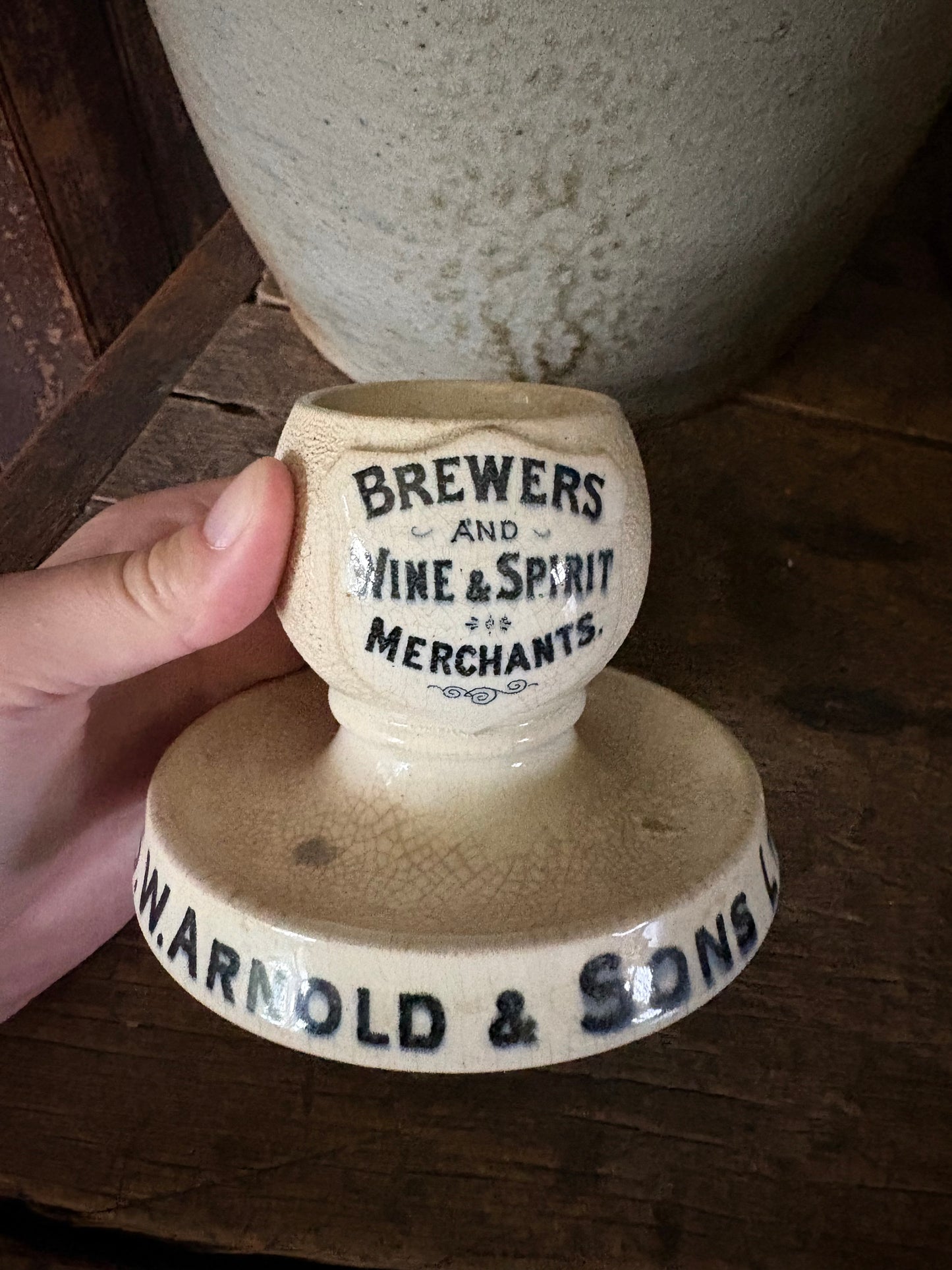 Antique advertising match strike and holder