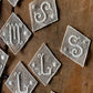 Vintage lace monogram lettering