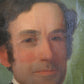 Antique painting of man on canvas