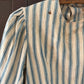 Antique primitive dress apron | blue stripe ticking