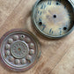 Vintage metal clock face set of two