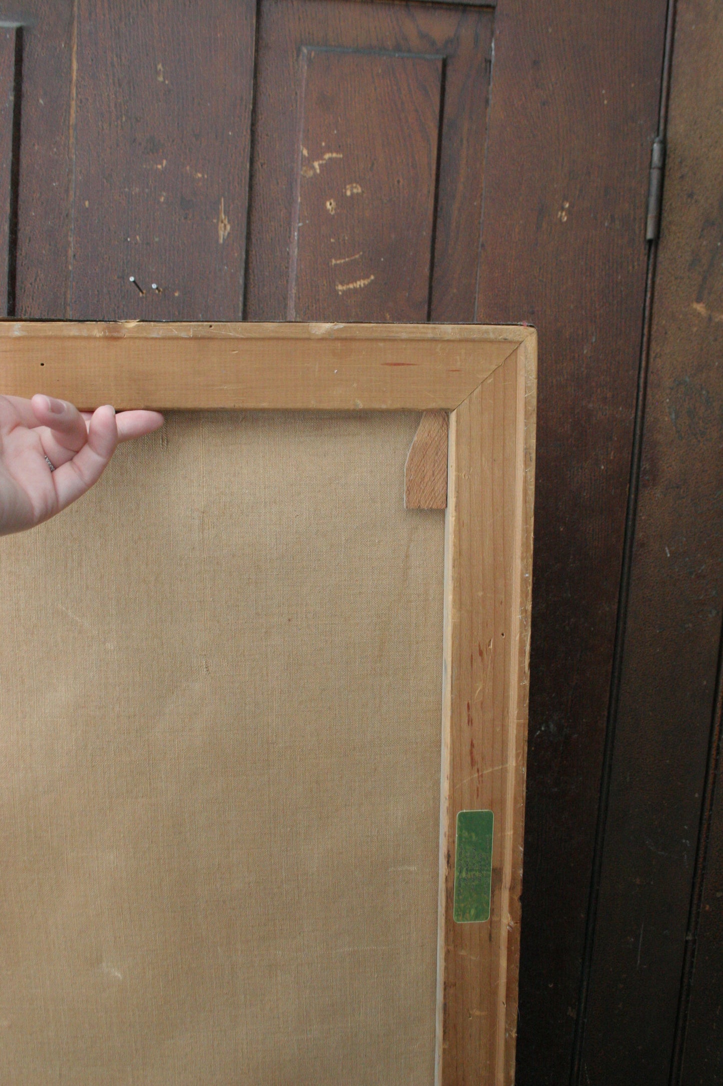 Antique portrait painting of woman on canvas