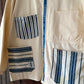 Vintage French chore coat reworked with French ticking stripe fabric